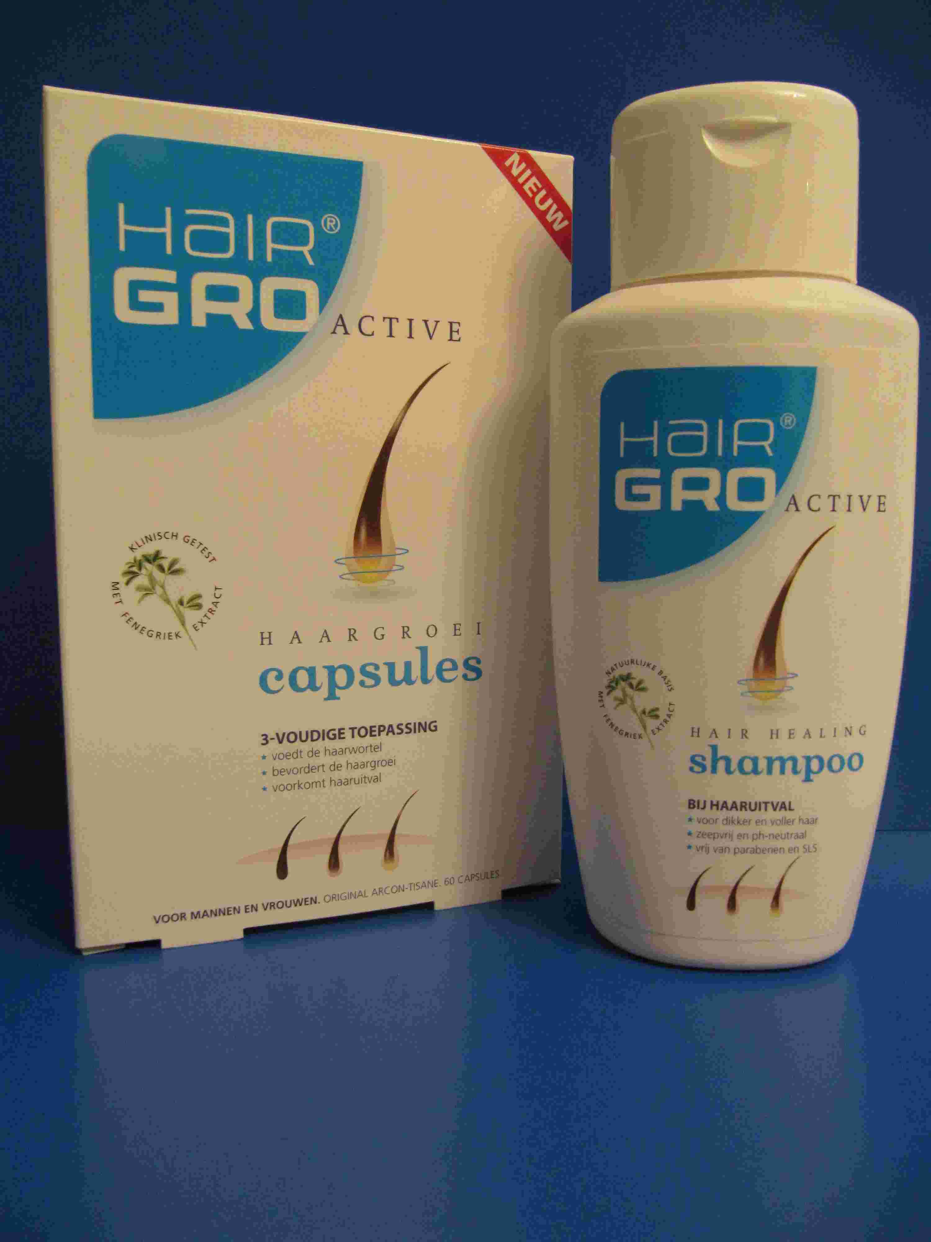 Hairgro Active capsules  verminderde hairgroei voorkomt haaruitval dun haar voedt haarwortel